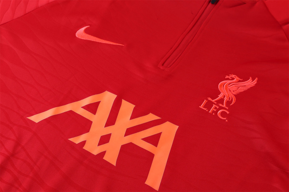 2021 Liverpool Red Long-sleeved half-pull training kit Football team kit