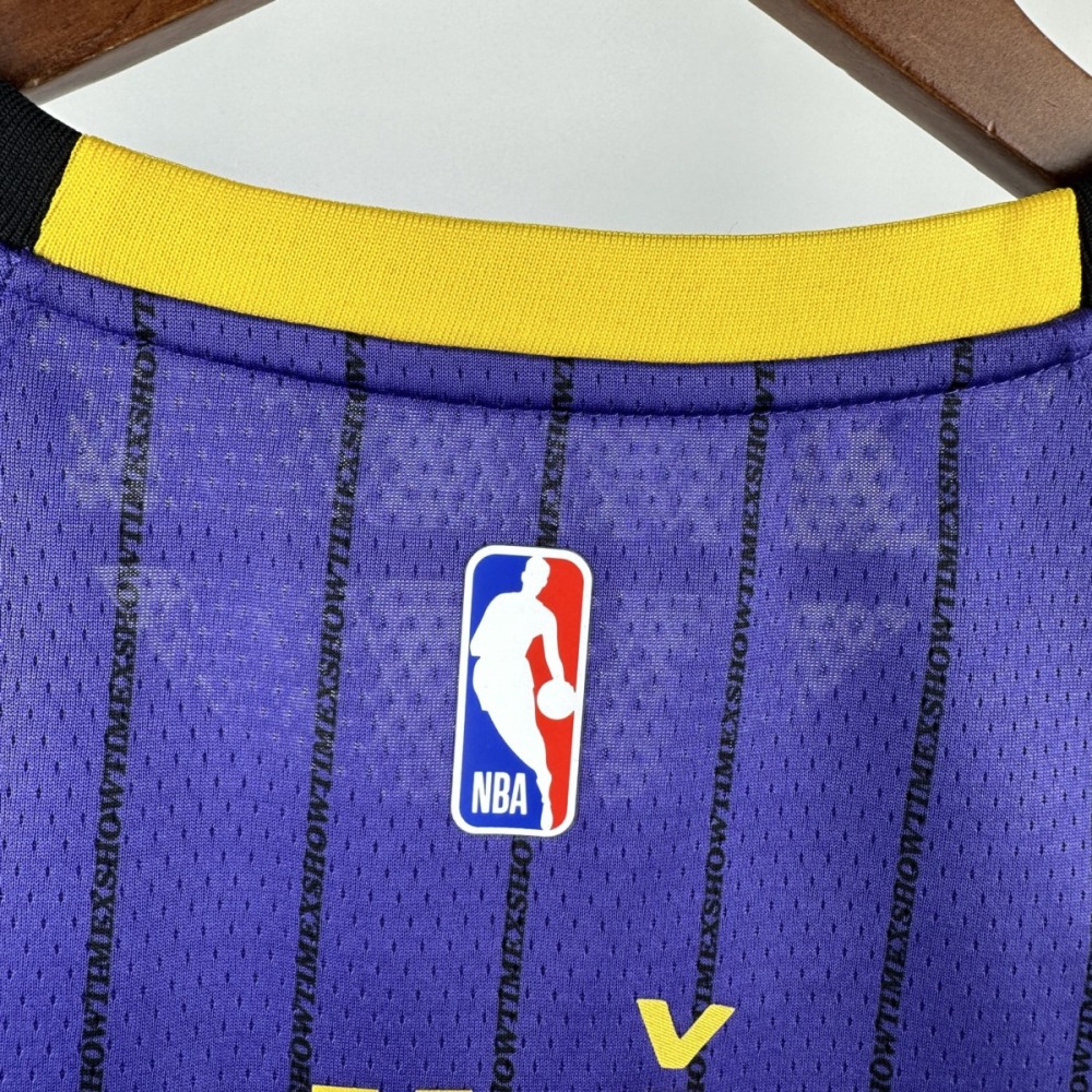 NBA Los Angeles Lakes Round Neck Purple Jersey DONCIC#77 S-XXL
