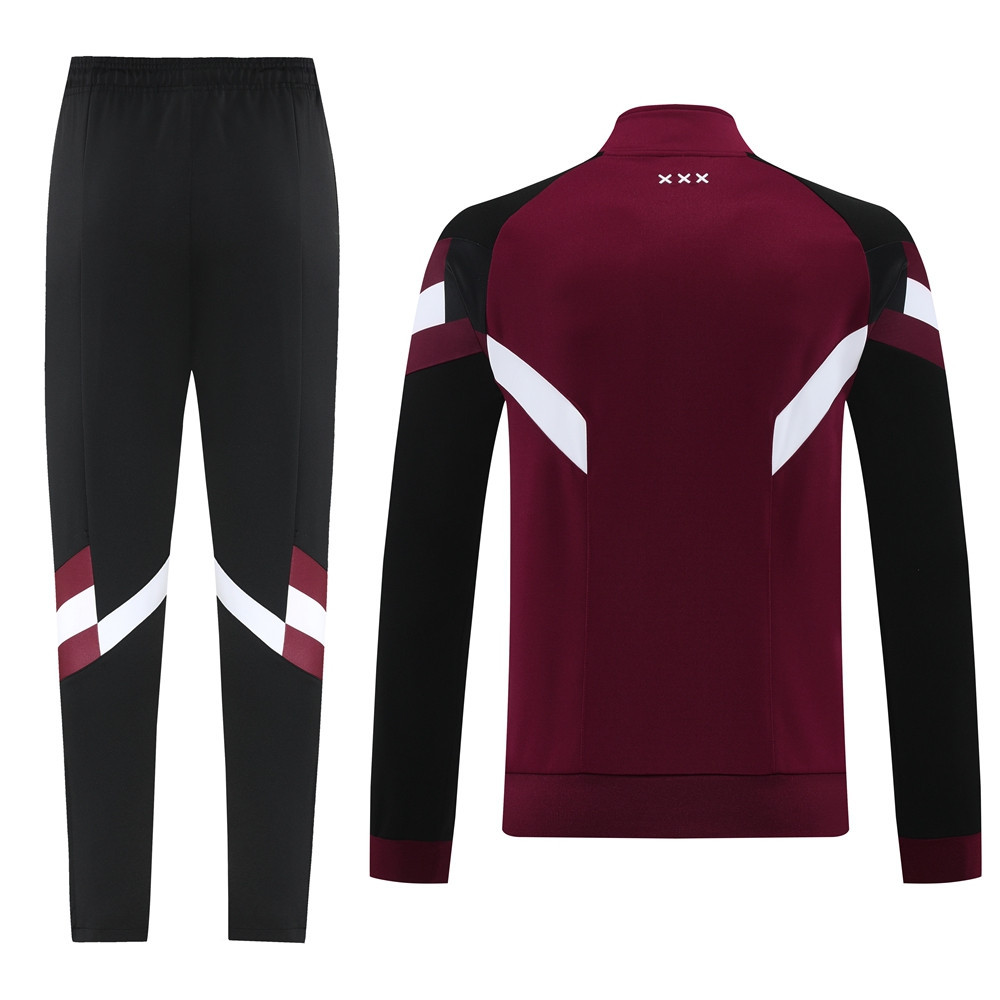2024 Ajax Maroon Jacket Training Suit Set Football Team Shirt Sports Fashion