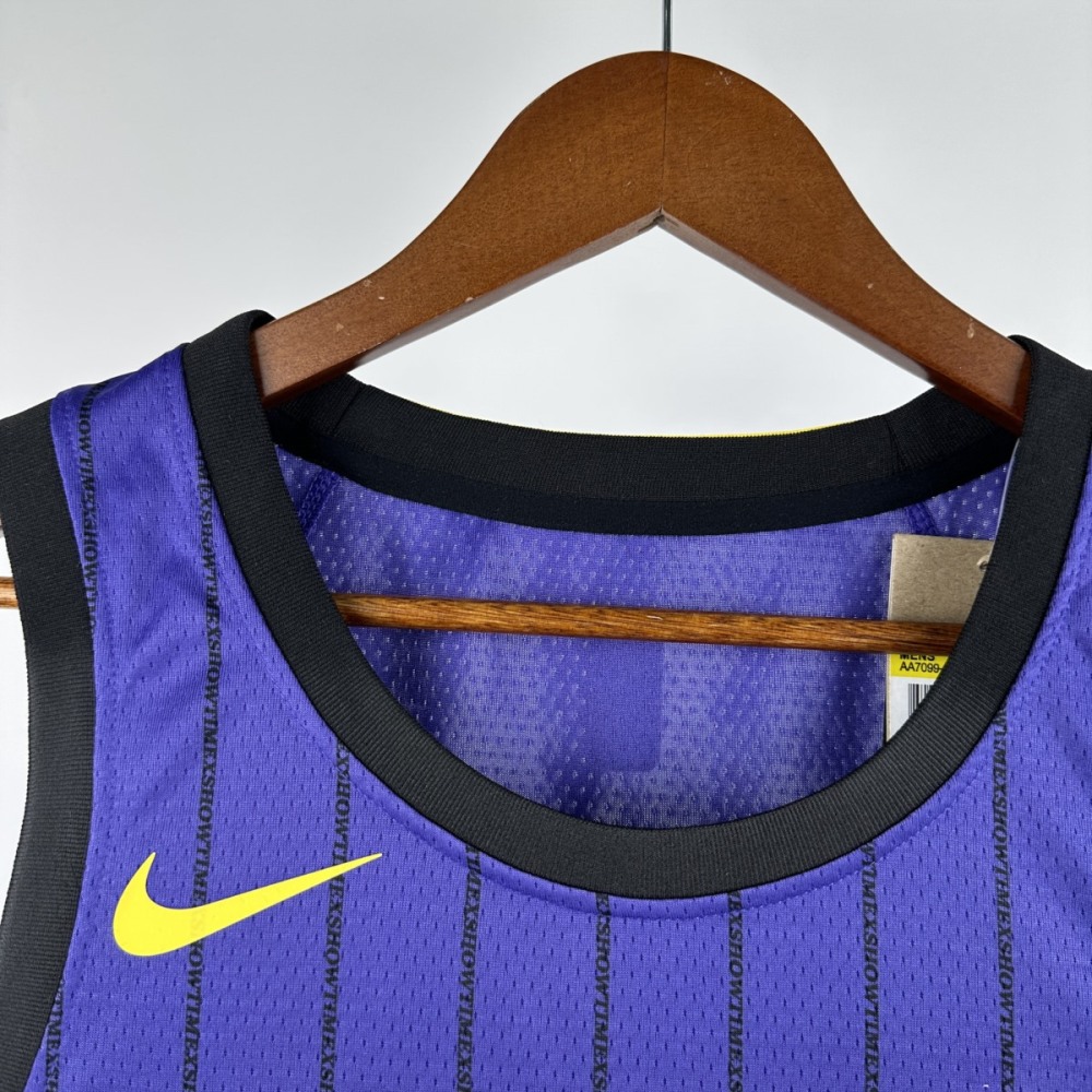 NBA Los Angeles Lakes Round Neck Purple Jersey DONCIC#77 S-XXL