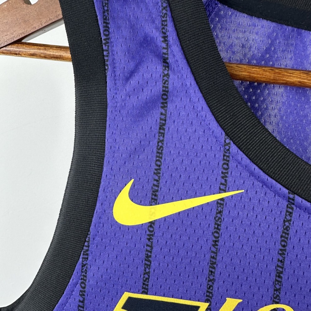 NBA Los Angeles Lakes Round Neck Purple Jersey DONCIC#77 S-XXL