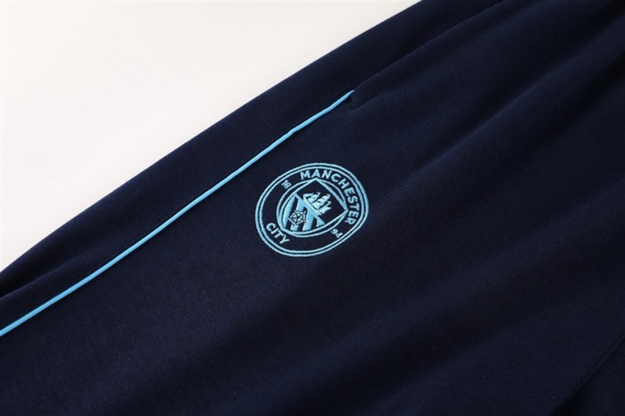2024 Manchester City Sky Blue Hoodie Jacket Kit Set Football Team Shirt Sports Fashion