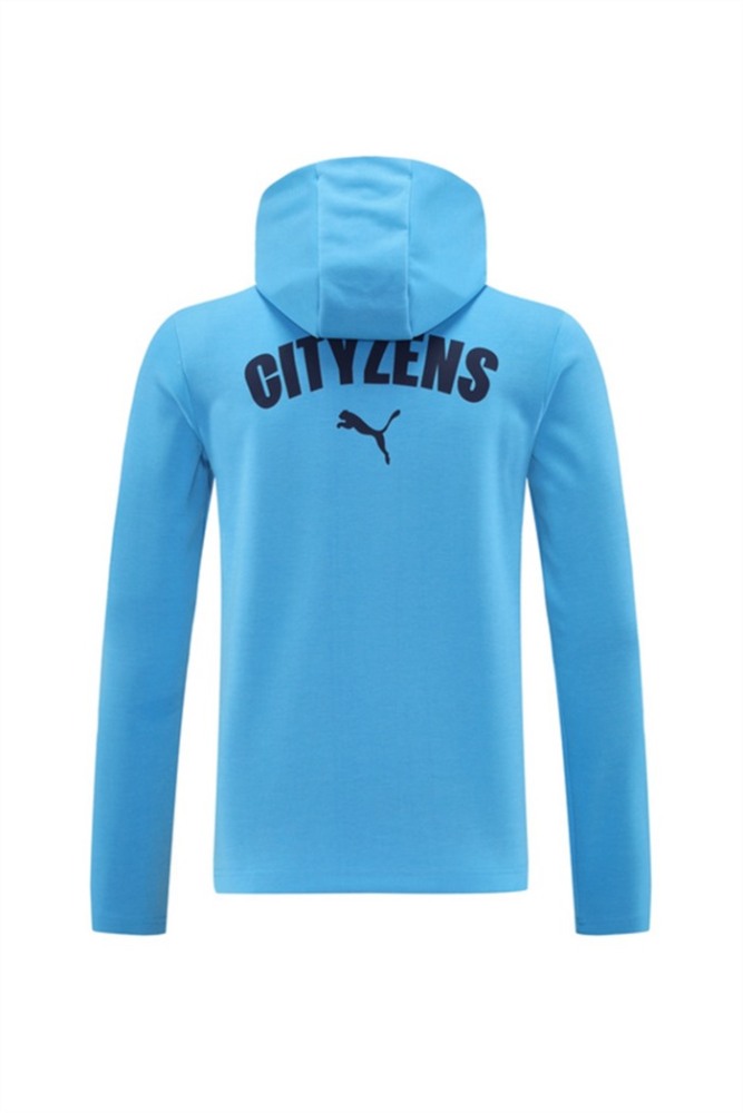 2024 Manchester City Sky Blue Hoodie Jacket Kit Set Football Team Shirt Sports Fashion