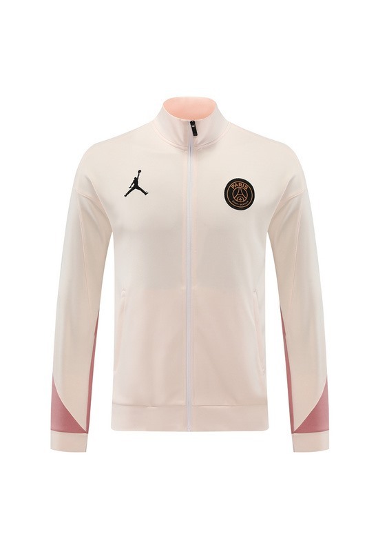 2024 PSG Light Pink Jacket Training Suit Set Football Team Shirt Sports Fashion