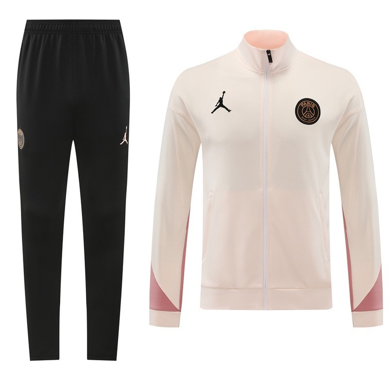 2024 PSG Light Pink Jacket Training Suit Set Football Team Shirt Sports Fashion