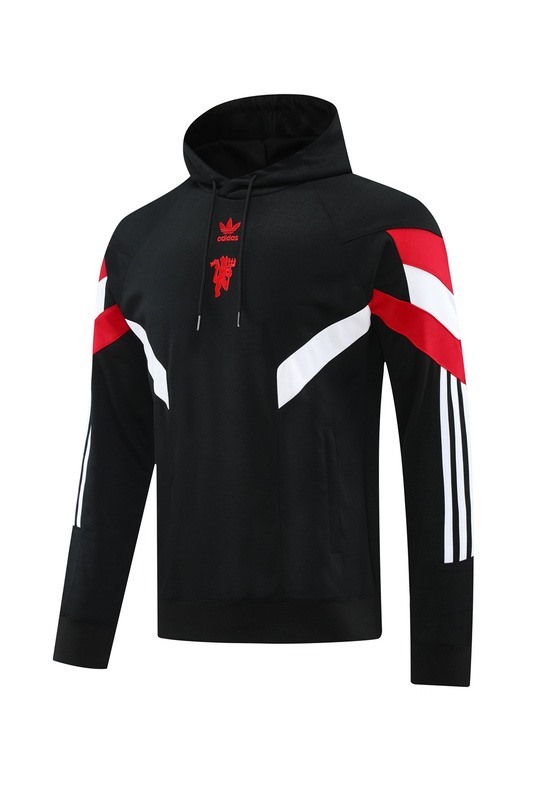 2024 Manchester United Black Hoodie Jacket Kit Set Football Team Shirt Sports Fashion