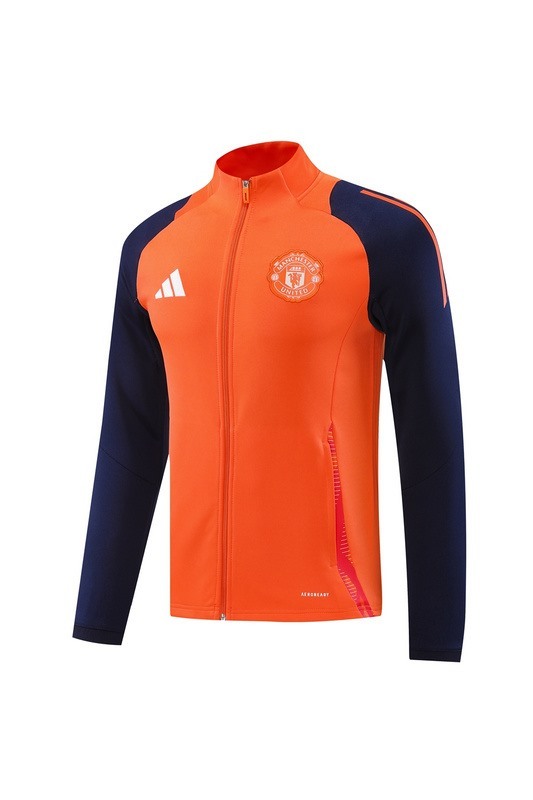 2024 Manchester United Orange Jacket Training Suit Set Football Team Shirt Sports Fashion