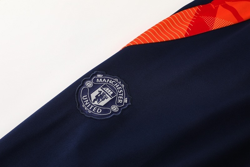 2024 Manchester United Orange Jacket Training Suit Set Football Team Shirt Sports Fashion