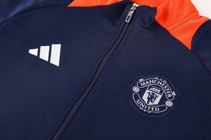 2024 Manchester United Royal Blue Jacket Training Suit Set Football Team Shirt Sports Fashion