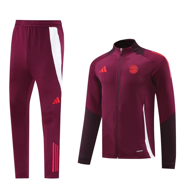 2024 Bayern Munich maroon Jacket Training Suit Set Football Team Shirt Sports Fashion
