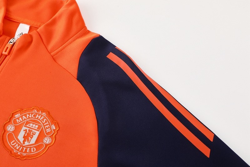 2024 Manchester United Orange Jacket Training Suit Set Football Team Shirt Sports Fashion