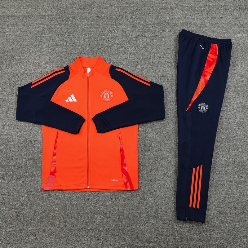 2024 Manchester United Orange Jacket Training Suit Set Football Team Shirt Sports Fashion