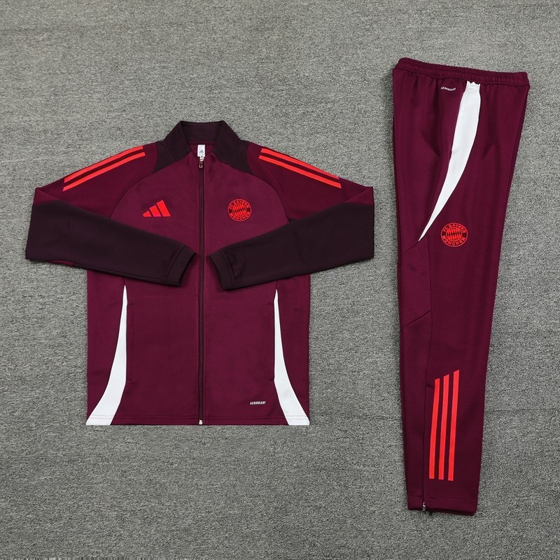 2024 Bayern Munich maroon Jacket Training Suit Set Football Team Shirt Sports Fashion