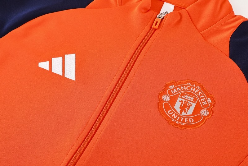 2024 Manchester United Orange Jacket Training Suit Set Football Team Shirt Sports Fashion