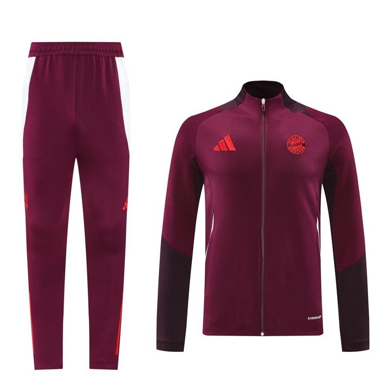 2024 Bayern Munich maroon Jacket Training Suit Set Football Team Shirt Sports Fashion