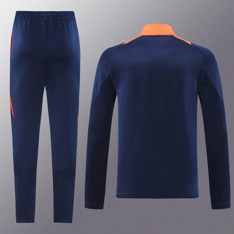 2024 Manchester United Royal Blue Jacket Training Suit Set Football Team Shirt Sports Fashion