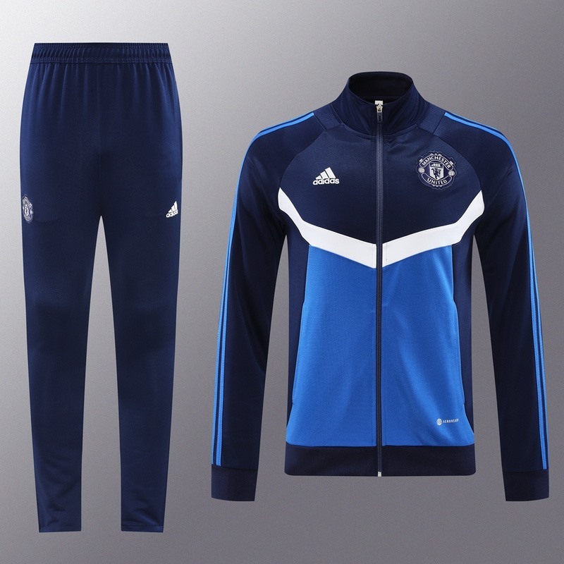 2024 Manchester United Royal Blue Jacket Training Suit Set Football Team Shirt Sports Fashion