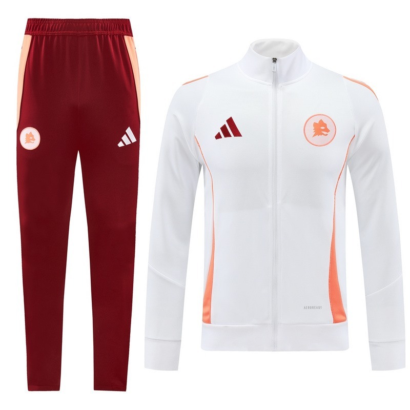 2024 Roma White Jacket Training Suit Set Football Team Shirt Sports Fashion
