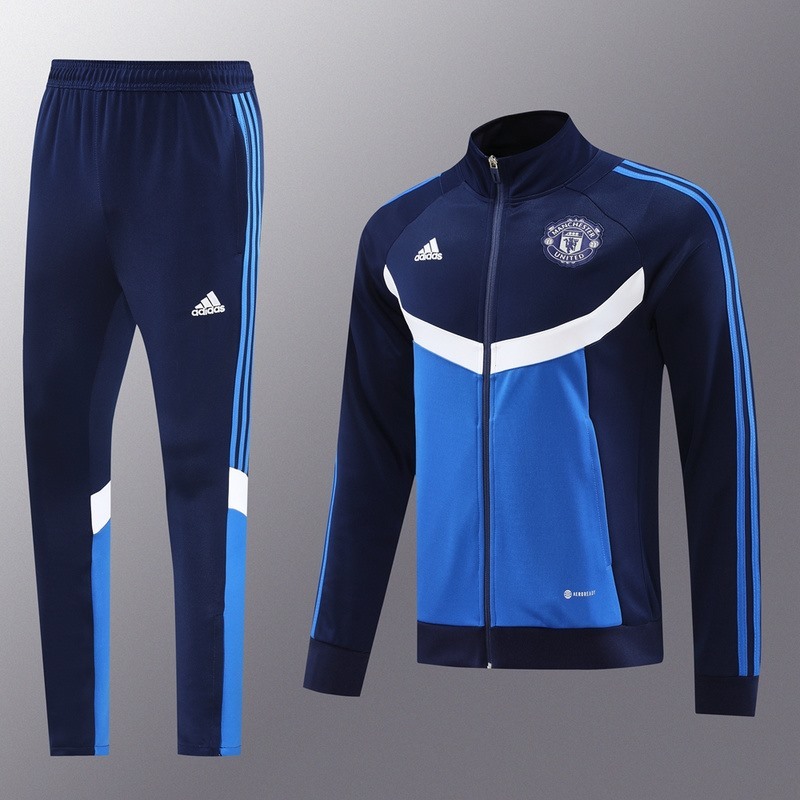 2024 Manchester United Royal Blue Jacket Training Suit Set Football Team Shirt Sports Fashion