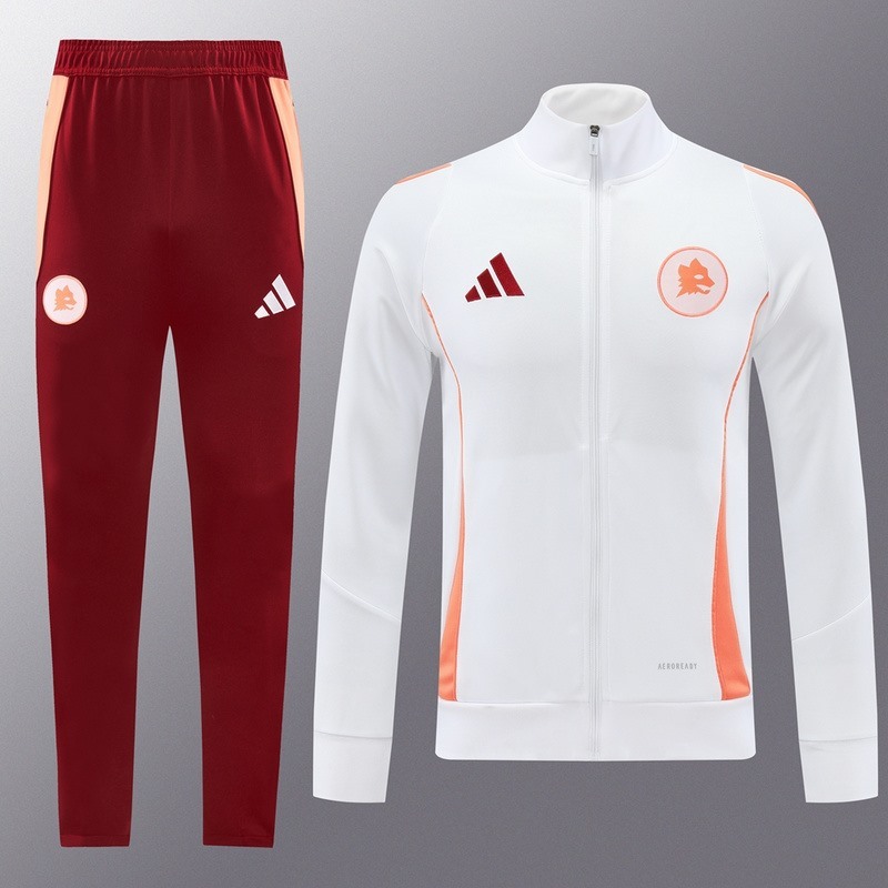 2024 Roma White Jacket Training Suit Set Football Team Shirt Sports Fashion