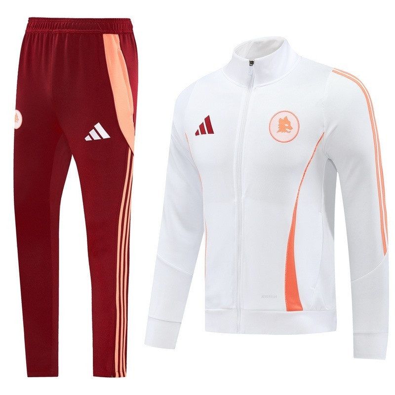 2024 Roma White Jacket Training Suit Set Football Team Shirt Sports Fashion