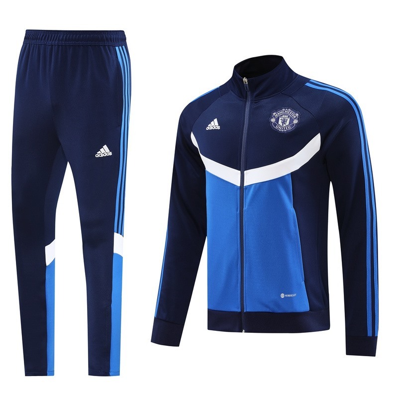 2024 Manchester United Royal Blue Jacket Training Suit Set Football Team Shirt Sports Fashion