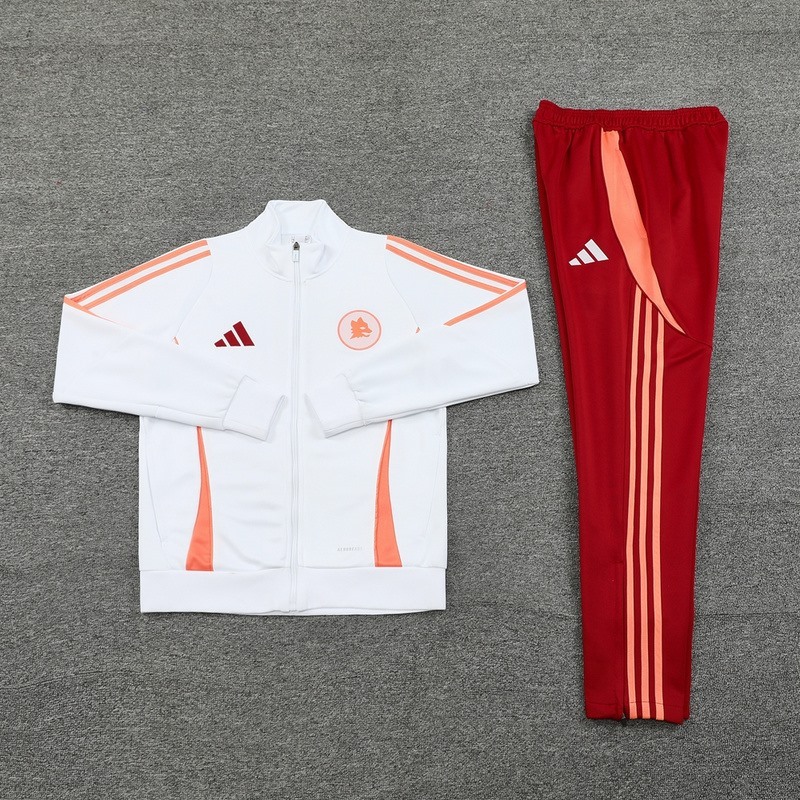 2024 Roma White Jacket Training Suit Set Football Team Shirt Sports Fashion