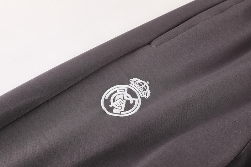 2024 Real Madrid grey Jacket Training Suit Set Football Team Shirt Sports Fashion