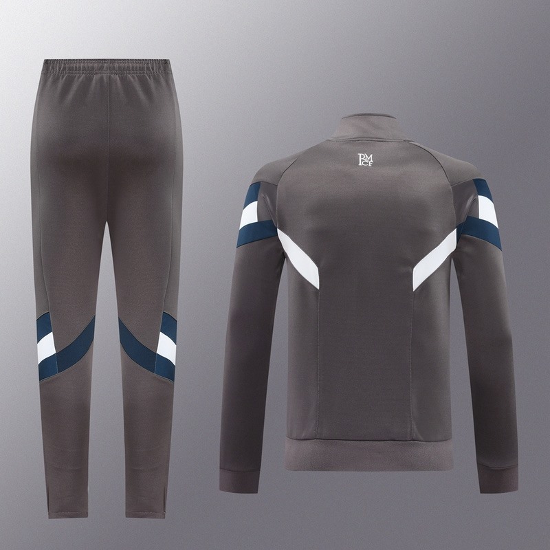 2024 Real Madrid grey Jacket Training Suit Set Football Team Shirt Sports Fashion