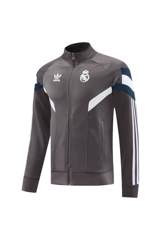2024 Real Madrid grey Jacket Training Suit Set Football Team Shirt Sports Fashion