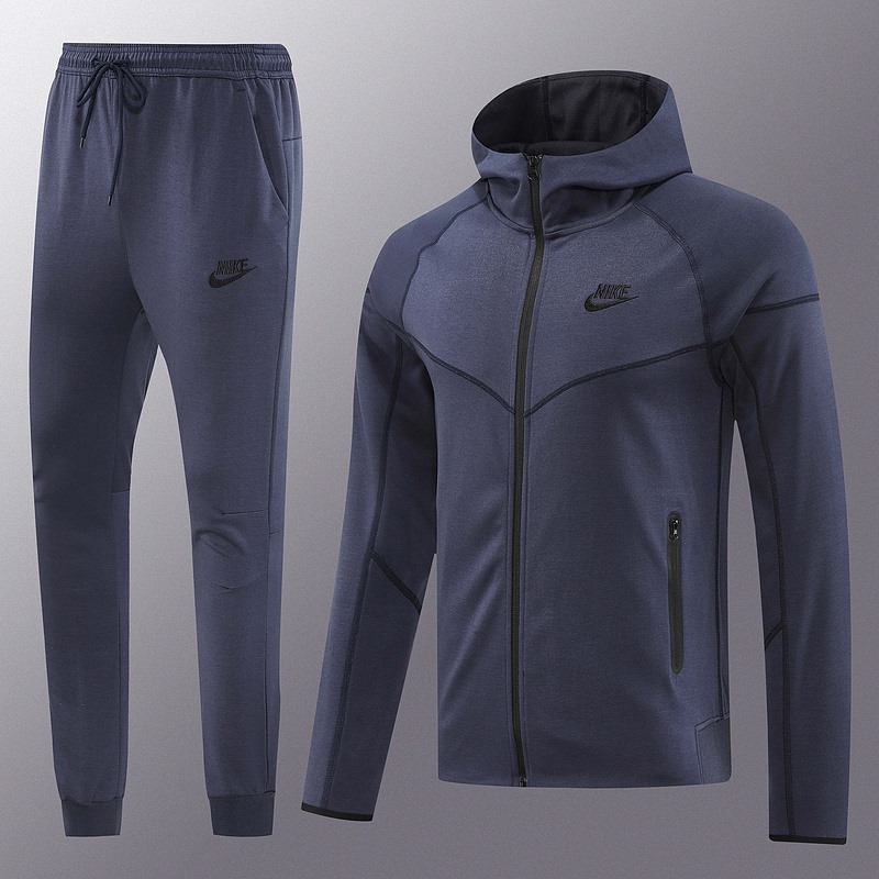 2024 Nike steel gray Hoodie Jacket Kit Set Football Team Shirt Sports Fashion