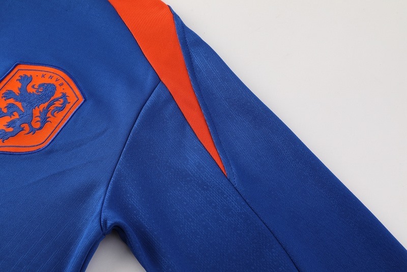 2024 Netherlands Blue Jacket Training Suit Set Football Team Shirt Sports Fashion