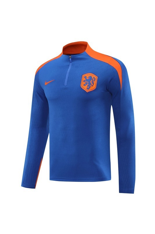 2024 Netherlands Blue Jacket Training Suit Set Football Team Shirt Sports Fashion