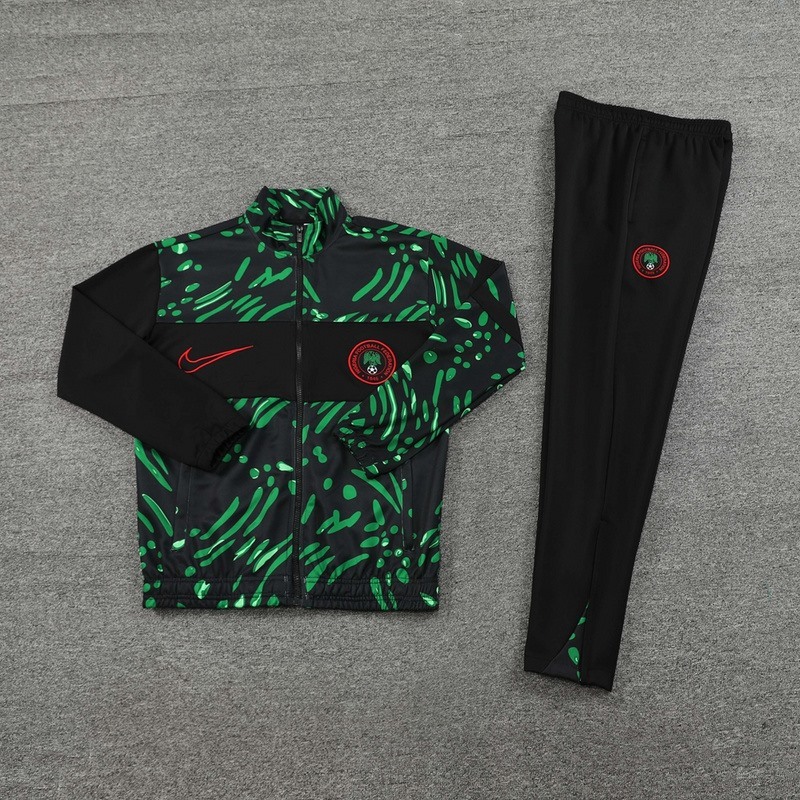 2024 Nigeria Black green Jacket Training Suit Set Football Team Shirt Sports Fashion