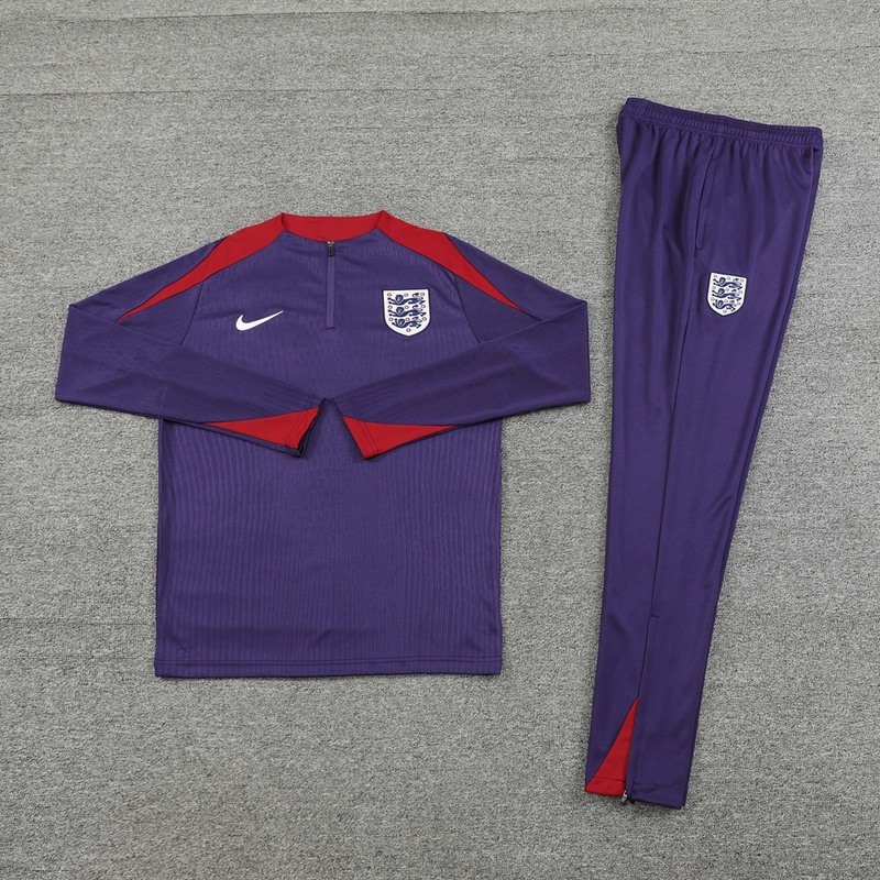 2024 England purple Jacket Training Suit Set Football Team Shirt Sports Fashion