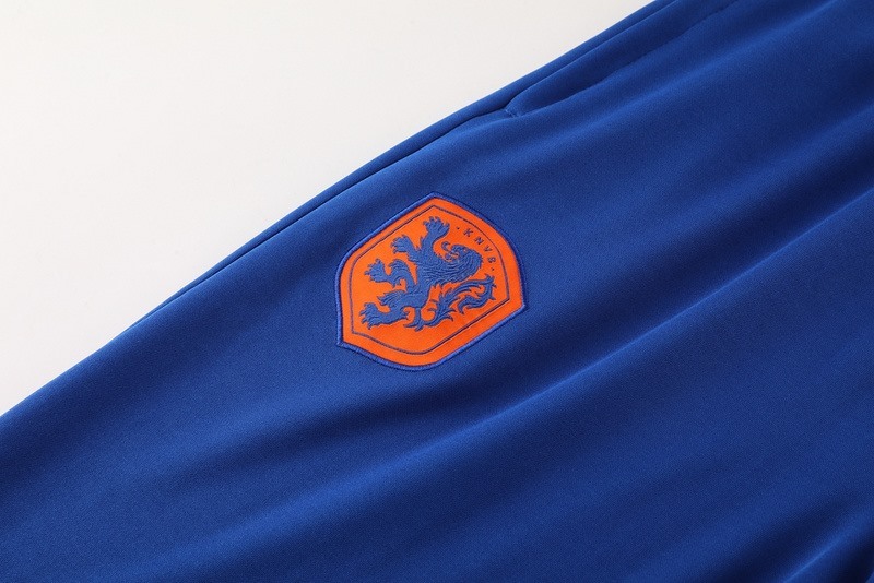 2024 Netherlands Blue Jacket Training Suit Set Football Team Shirt Sports Fashion