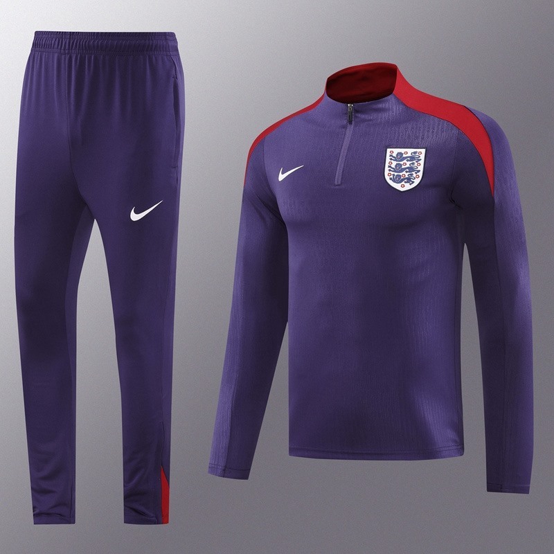 2024 England purple Jacket Training Suit Set Football Team Shirt Sports Fashion