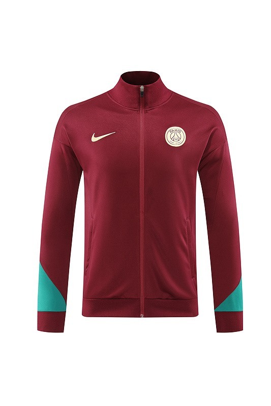 2024 PSG Maroon Jacket Training Suit Set Football Team Shirt Sports Fashion
