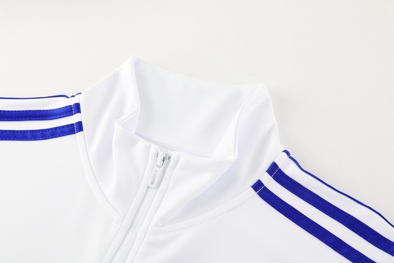 2024 Real Madrid White Jacket Training Suit Set Football Team Shirt Sports Fashion