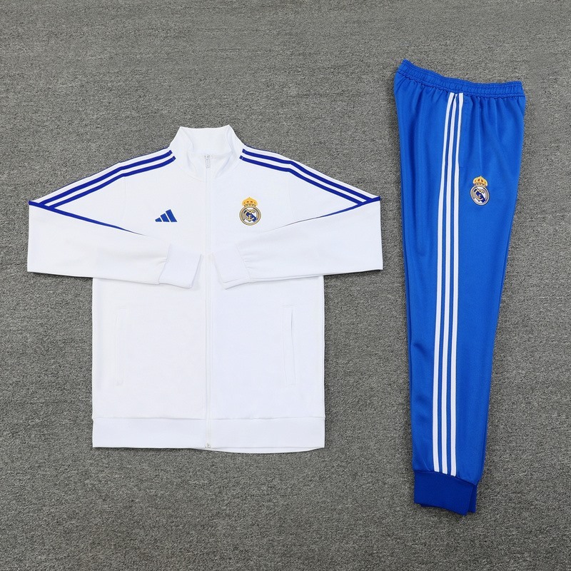 2024 Real Madrid White Jacket Training Suit Set Football Team Shirt Sports Fashion