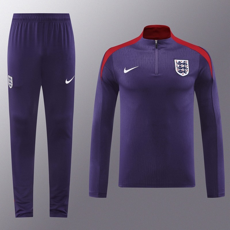 2024 England purple Jacket Training Suit Set Football Team Shirt Sports Fashion