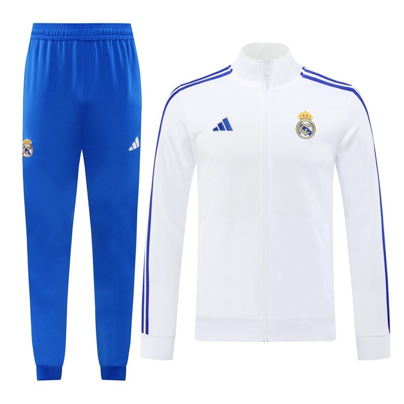 2024 Real Madrid White Jacket Training Suit Set Football Team Shirt Sports Fashion