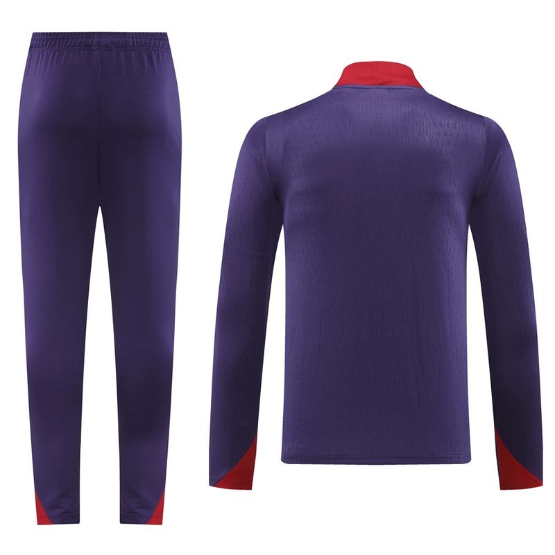 2024 England purple Long-sleeved half-pull training kit Football team kit