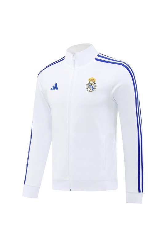 2024 Real Madrid White Jacket Training Suit Set Football Team Shirt Sports Fashion