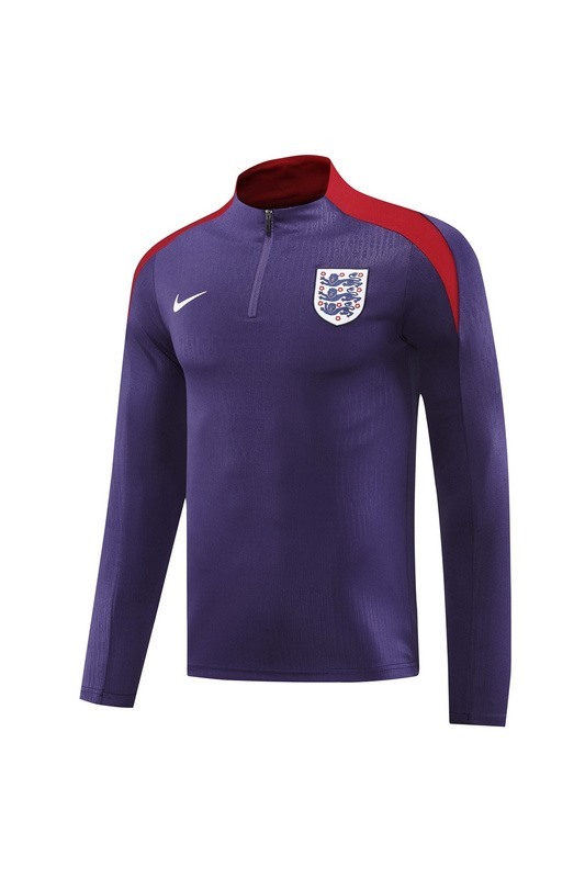 2024 England purple Long-sleeved half-pull training kit Football team kit