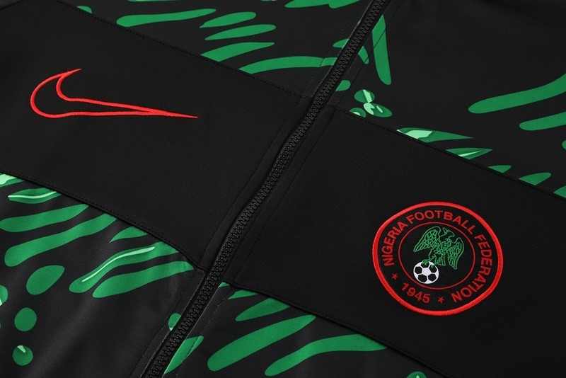 2024 Nigeria Black green Jacket Training Suit Set Football Team Shirt Sports Fashion