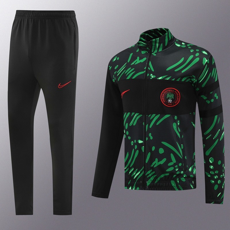 2024 Nigeria Black green Jacket Training Suit Set Football Team Shirt Sports Fashion