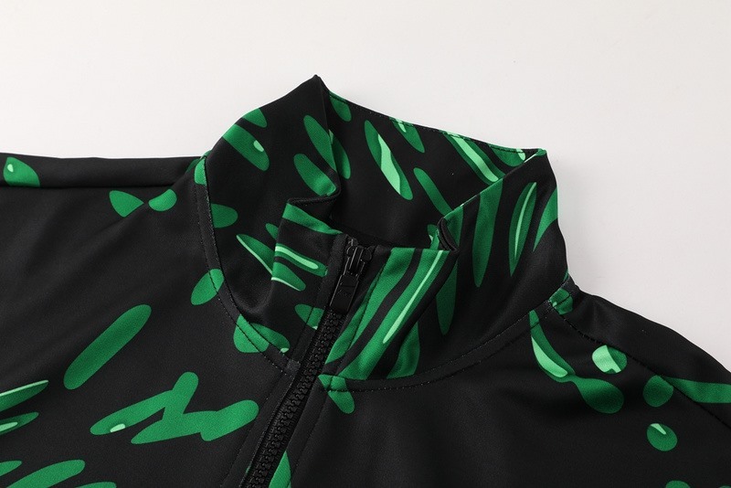 2024 Nigeria Black green Jacket Training Suit Set Football Team Shirt Sports Fashion