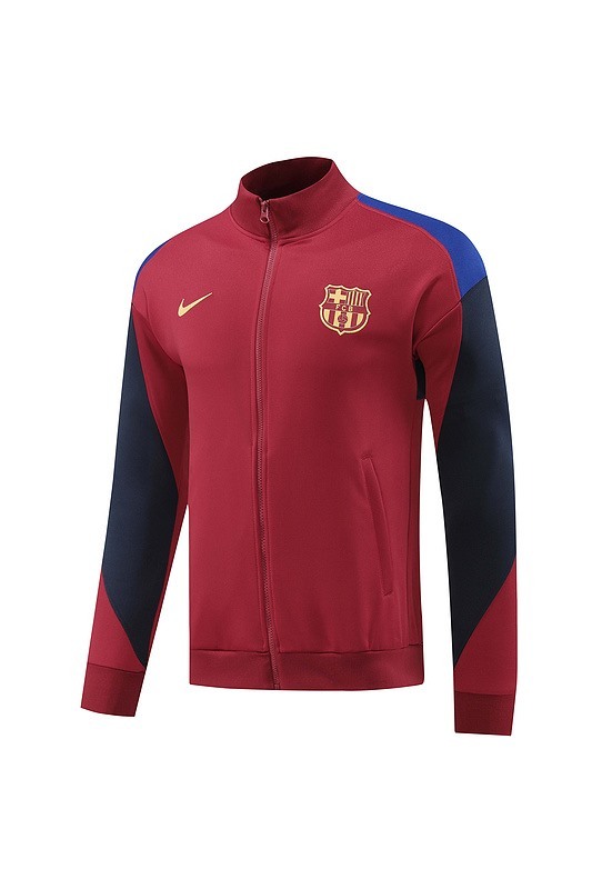 2024 Barcelona Maroon Jacket Training Suit Set Football Team Shirt Sports Fashion