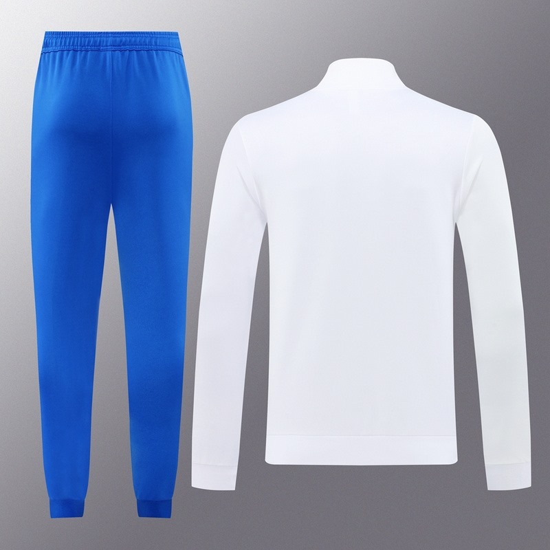 2024 Real Madrid White Jacket Training Suit Set Football Team Shirt Sports Fashion
